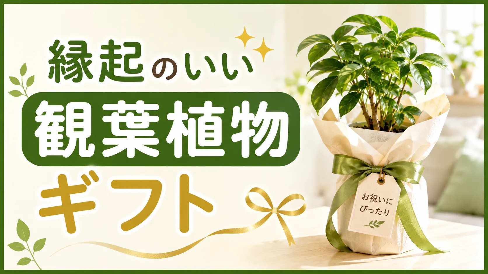 縁起のいい観葉植物ギフト完全ガイド｜開店・引越し・結婚など場面別おすすめ