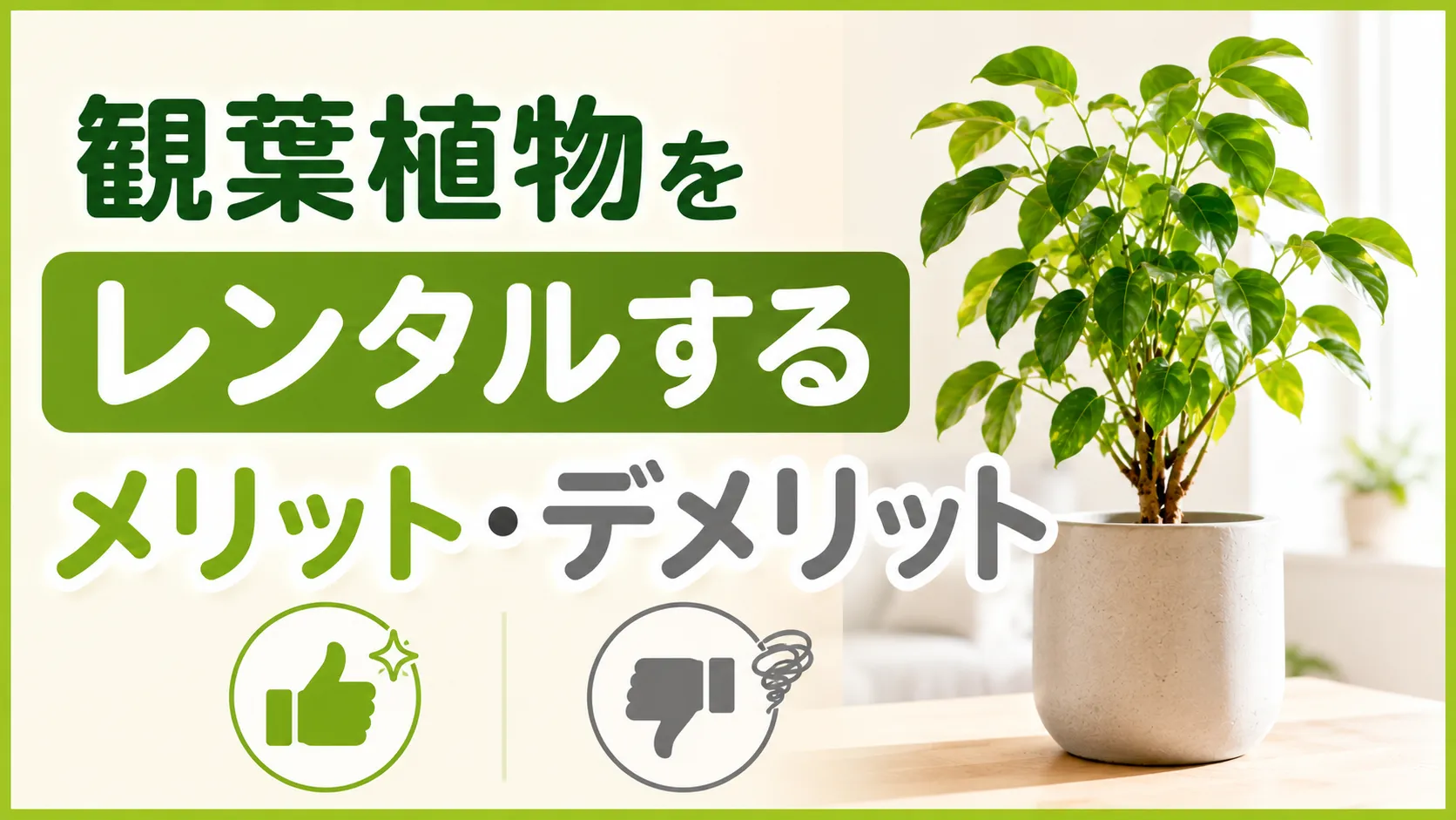 観葉植物をレンタルするメリット・デメリットと上手な使い方