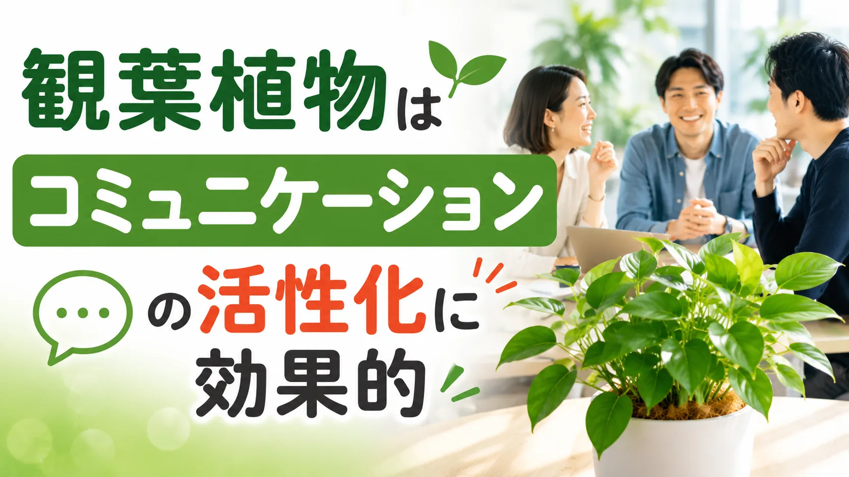 観葉植物はコミュニケーションの活性化に効果的！レイアウトのコツも